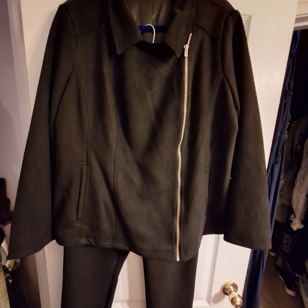 IMAN Black Trench Coat Asymmetrical Design